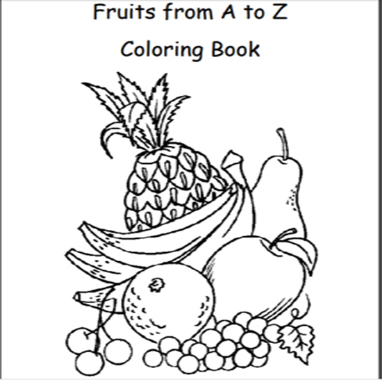 fruit coloring book for kids learning